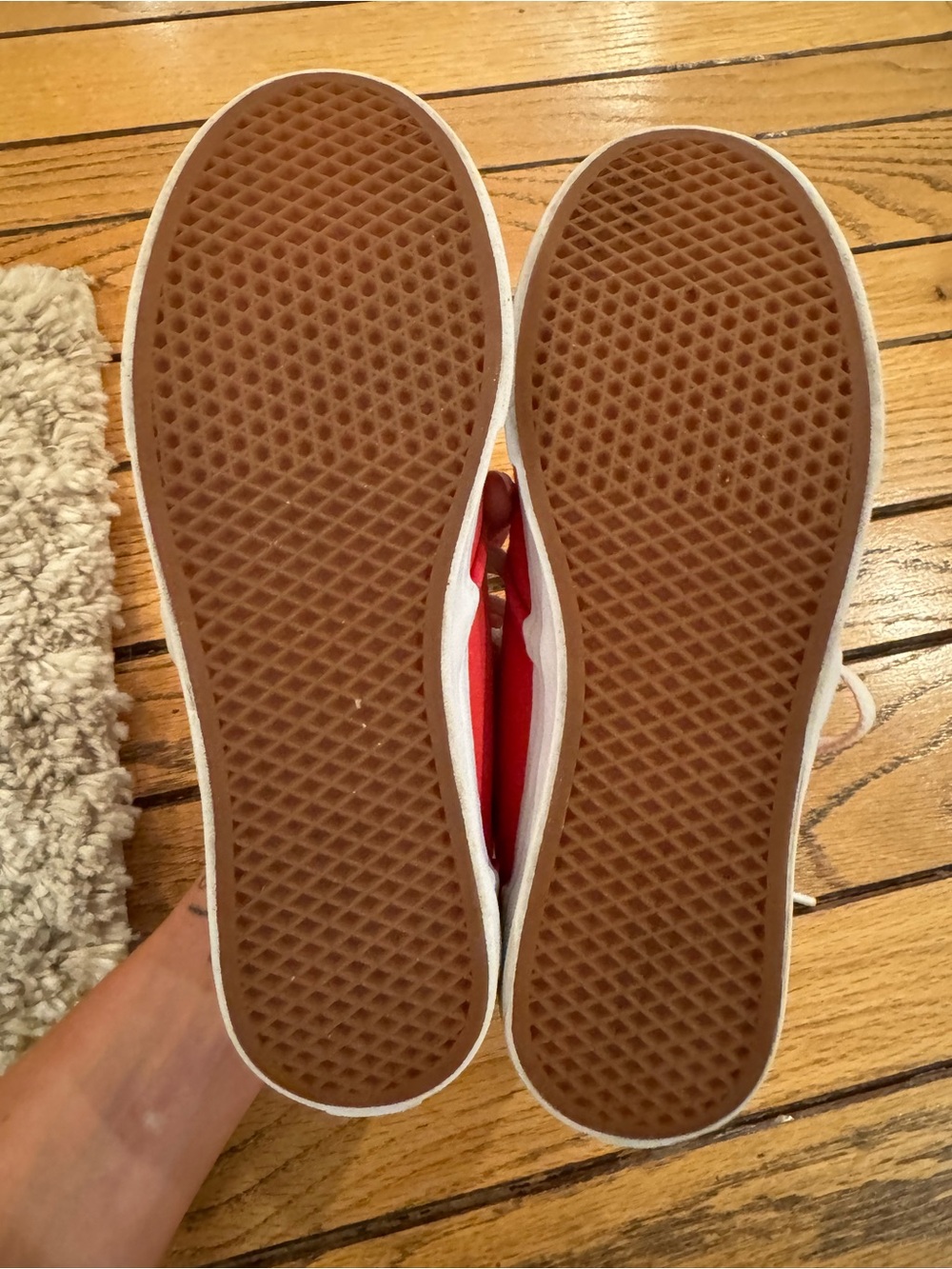 Vans Coral Red Canvas Sneakers with White Laces - Picture 10 of 10